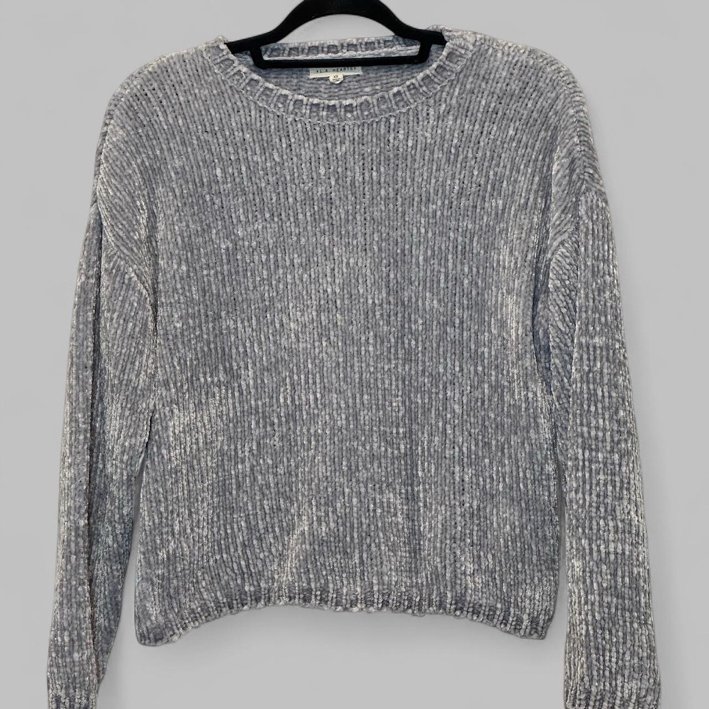Heathered Cropped Gray Crewneck Women's Sweater XS